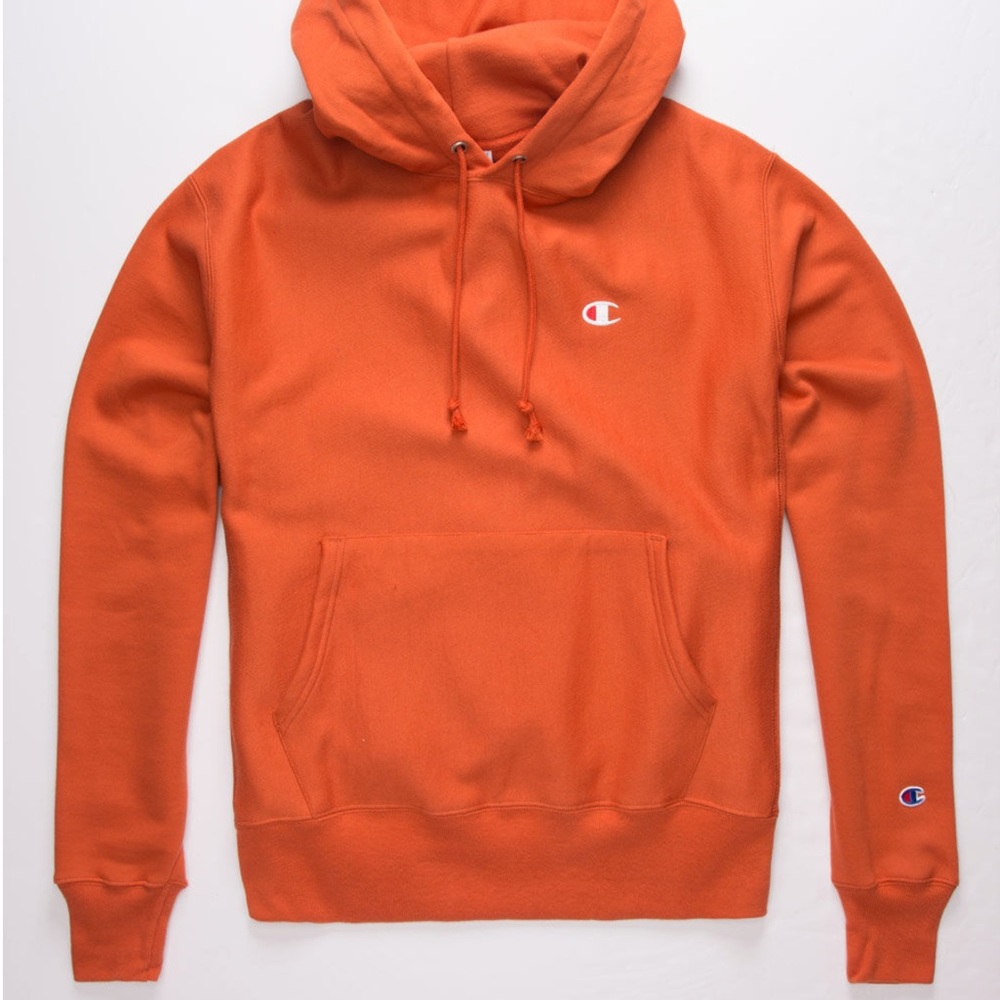 Mens Champions Reverse Weave Hoodie Burnt Orange Size Medium